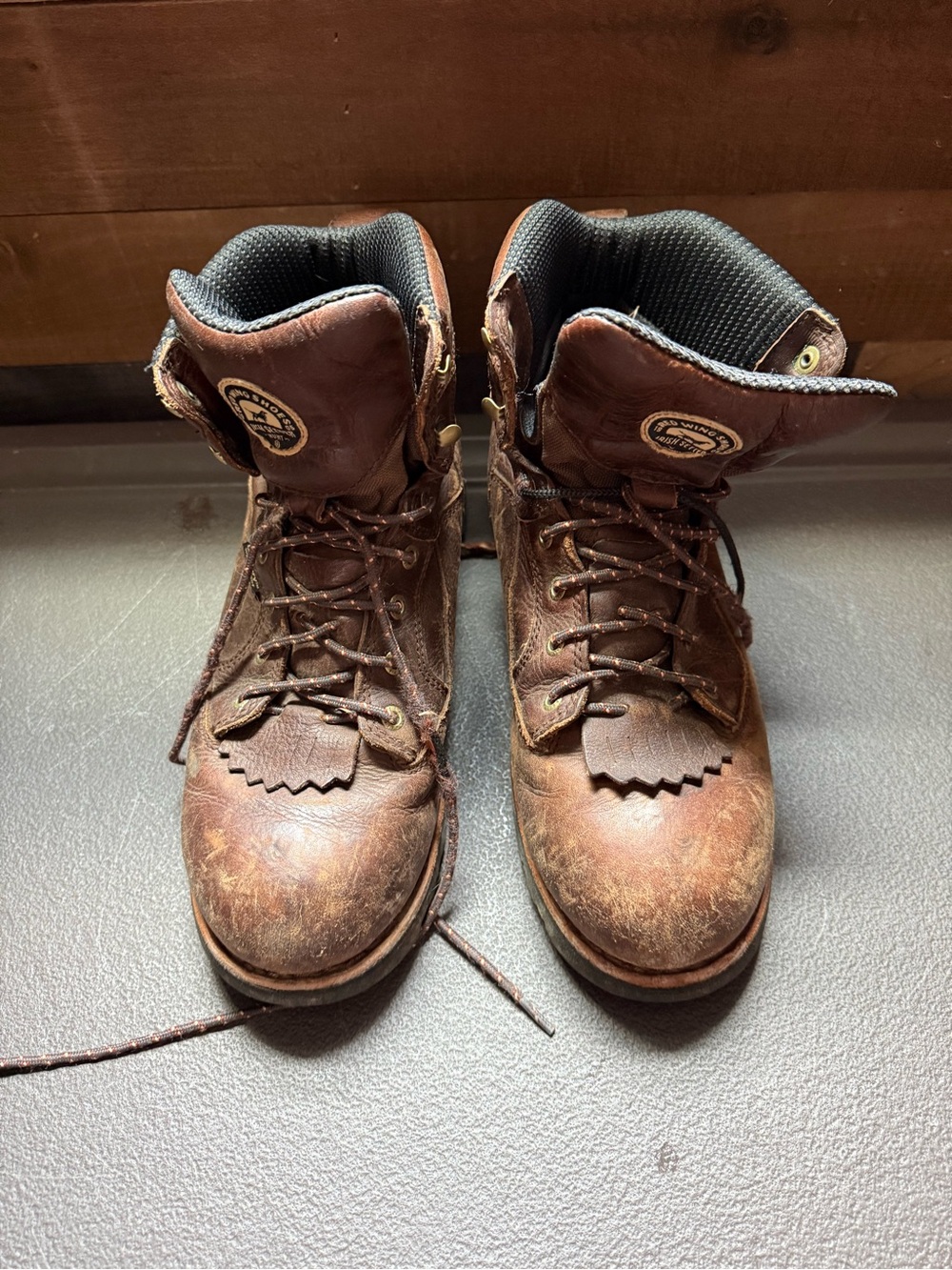Red Wing Shoes Brown Leather Work Boots View 4